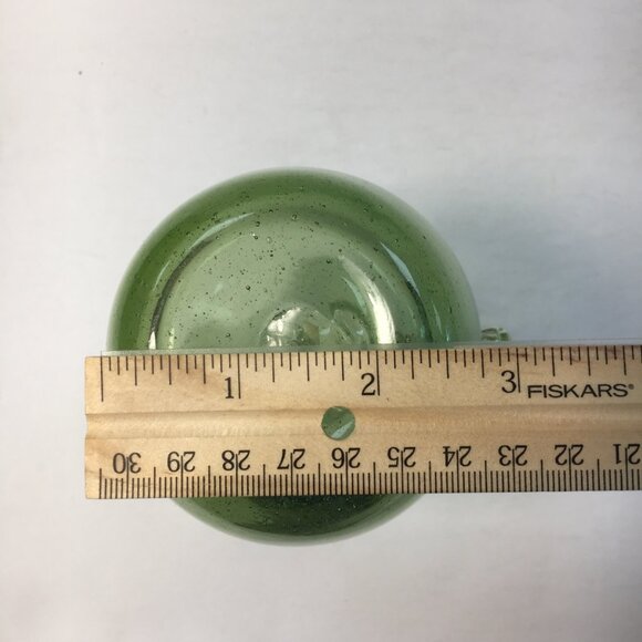 Vintage Green Glass Pitcher With Heart-Shaped Top 5" High - Picture 5 of 7